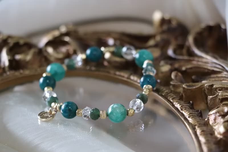 貴族祖母晶手鍊原礦設計 / 假日午茶 - 祖母晶 - 綠磷灰