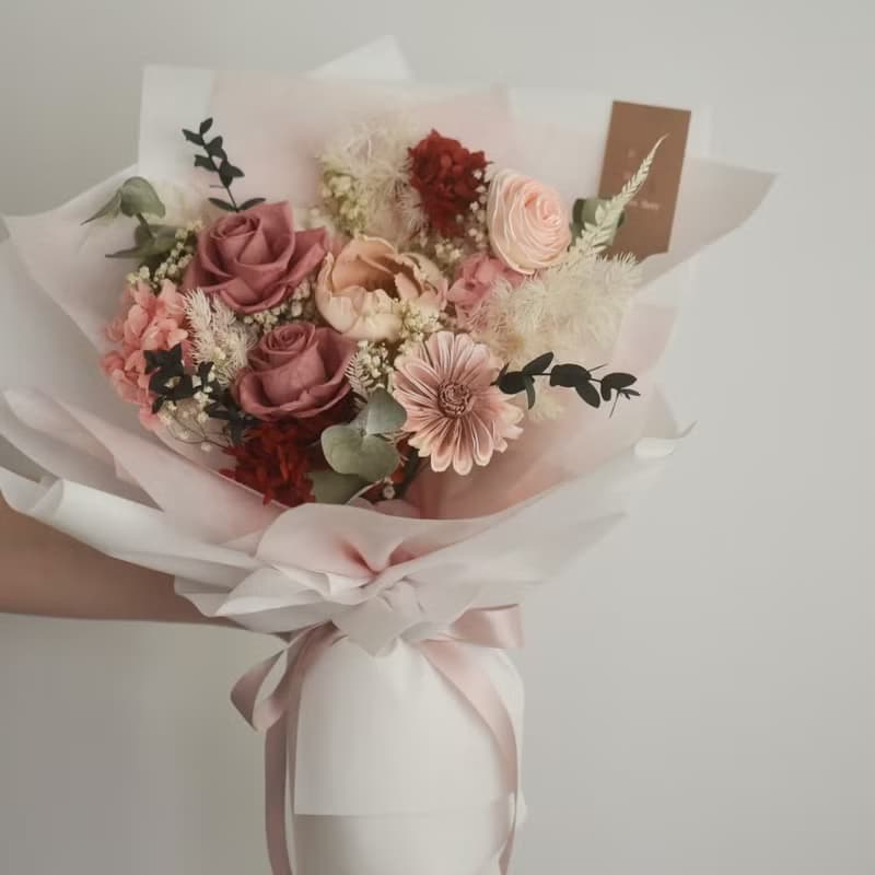 /愛的主題曲/乾燥花 求婚 生日花束 畢業 玫瑰 教師節 永生花