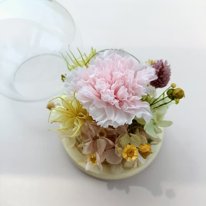 永生康乃馨玫瑰玻璃盅罩 生日開幕店面居家佈置七夕情人節花束中