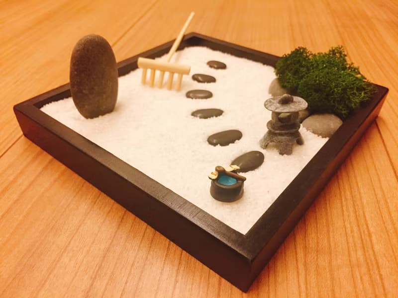 純自然 日式 禪庭 黑木盒 沙盤 枯山水 石燈 送禮 療癒 小物 zen