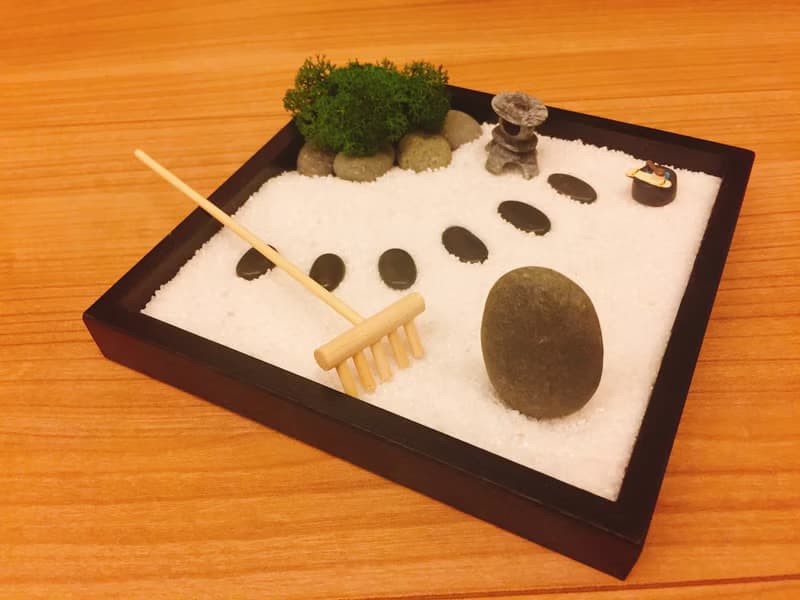 純自然 日式 禪庭 黑木盒 沙盤 枯山水 石燈 送禮 療癒 小物 zen
