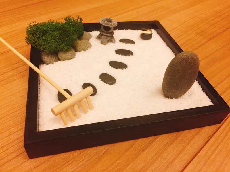 純自然 日式 禪庭 黑木盒 沙盤 枯山水 石燈 送禮 療癒 小物 zen