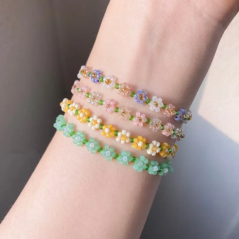 Beaded Flower Bracelet Collection 1 (13-21cm)