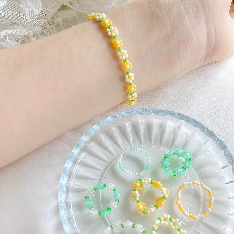 Beaded Flower Bracelet Collection 1 (13-21cm)