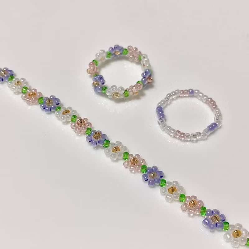 Beaded Flower Bracelet Collection 1 (13-21cm)