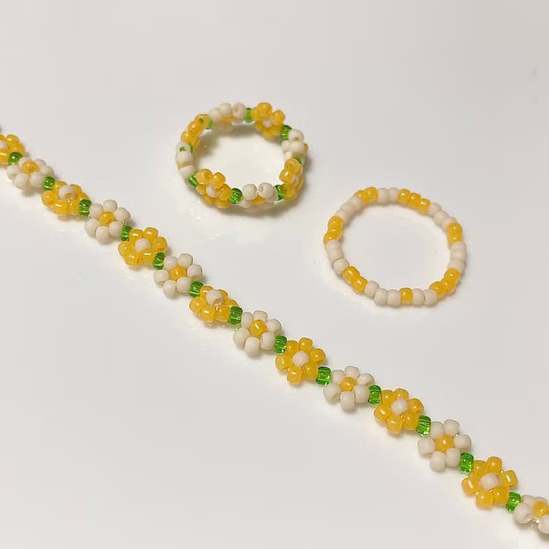 Beaded Flower Bracelet Collection 1 (13-21cm)