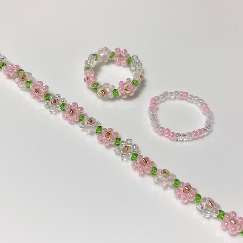 Beaded Flower Bracelet Collection 1 (13-21cm)