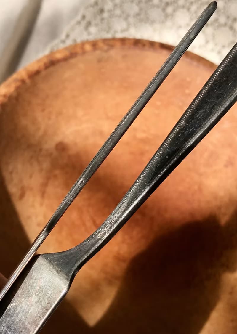 百年古董 1921年美國製鍍銀奶油刀 兩件組