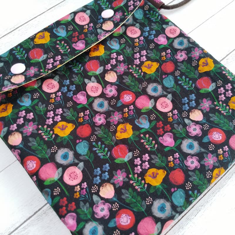 暮夜粉彩小花韓棉 袋蓋提繩版 環保食物袋 美國食品級認證防水布