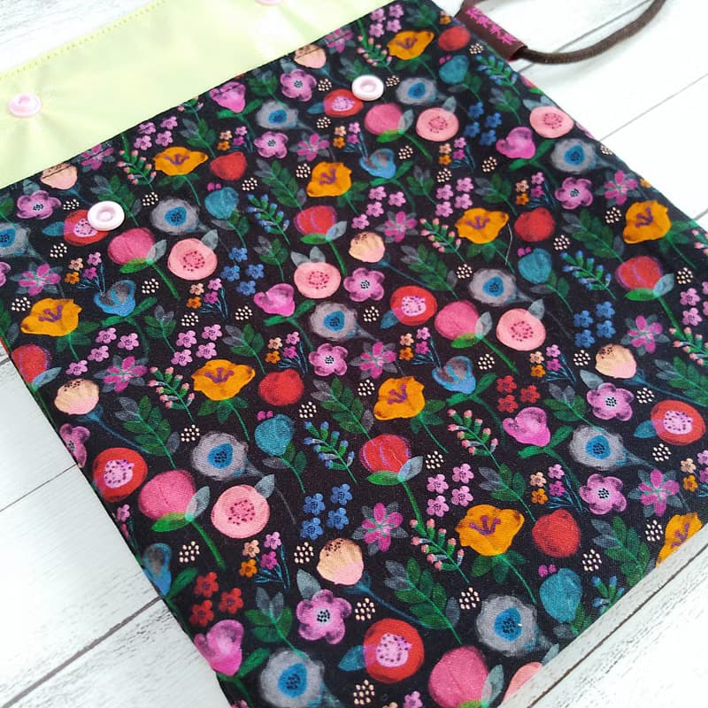 暮夜粉彩小花韓棉 袋蓋提繩版 環保食物袋 美國食品級認證防水布