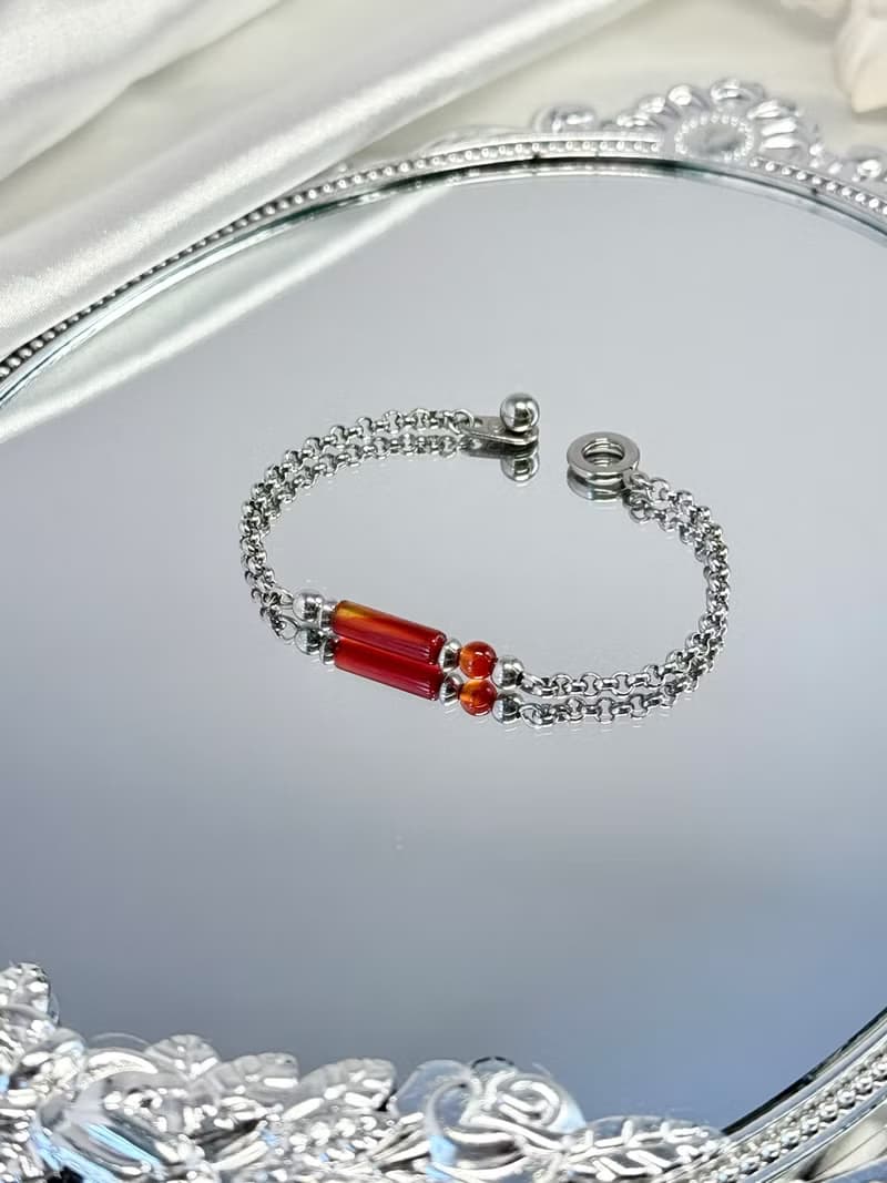 True Love 紅瑪瑙好運手鍊 - 醫療鋼配飾/天然石/紅瑪瑙