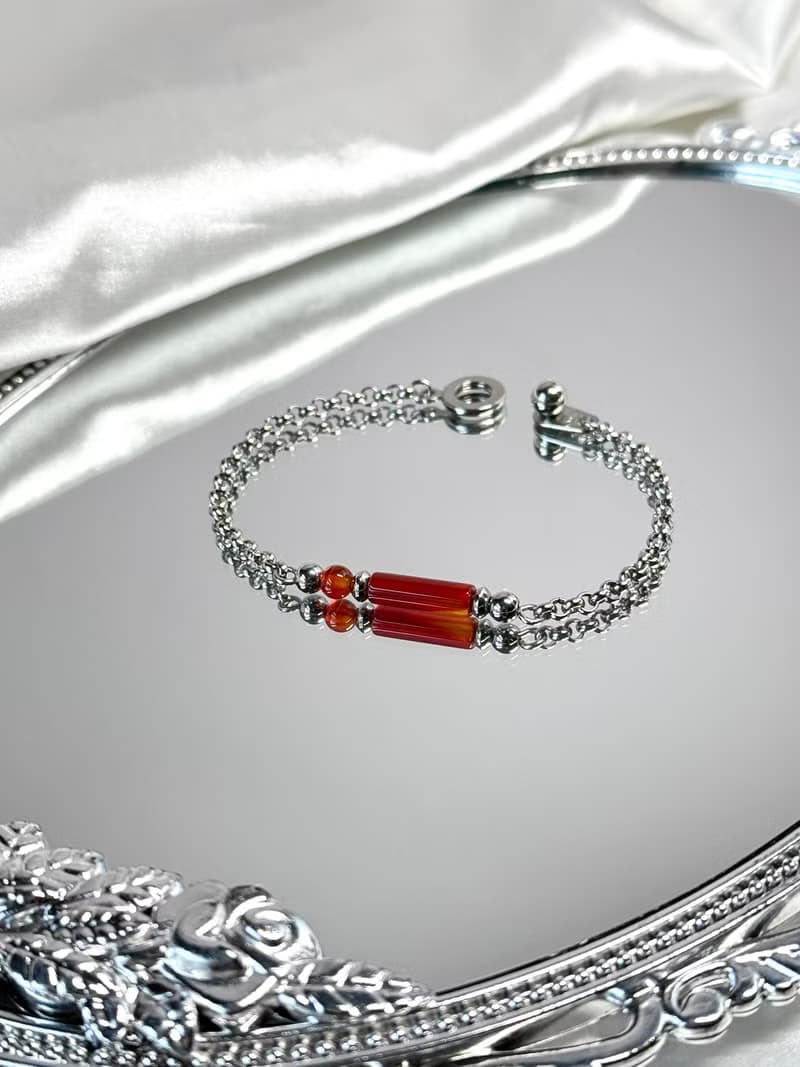 True Love 紅瑪瑙好運手鍊 - 醫療鋼配飾/天然石/紅瑪瑙