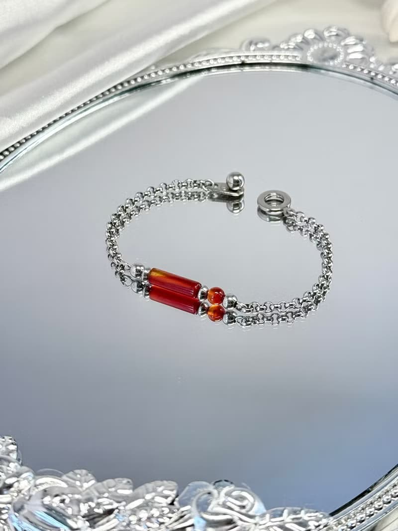 True Love 紅瑪瑙好運手鍊 - 醫療鋼配飾/天然石/紅瑪瑙