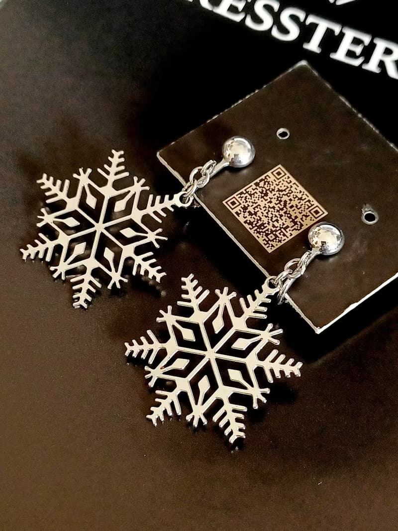 vintage jewelry  AVON 亮麗雪花片 夾式耳環