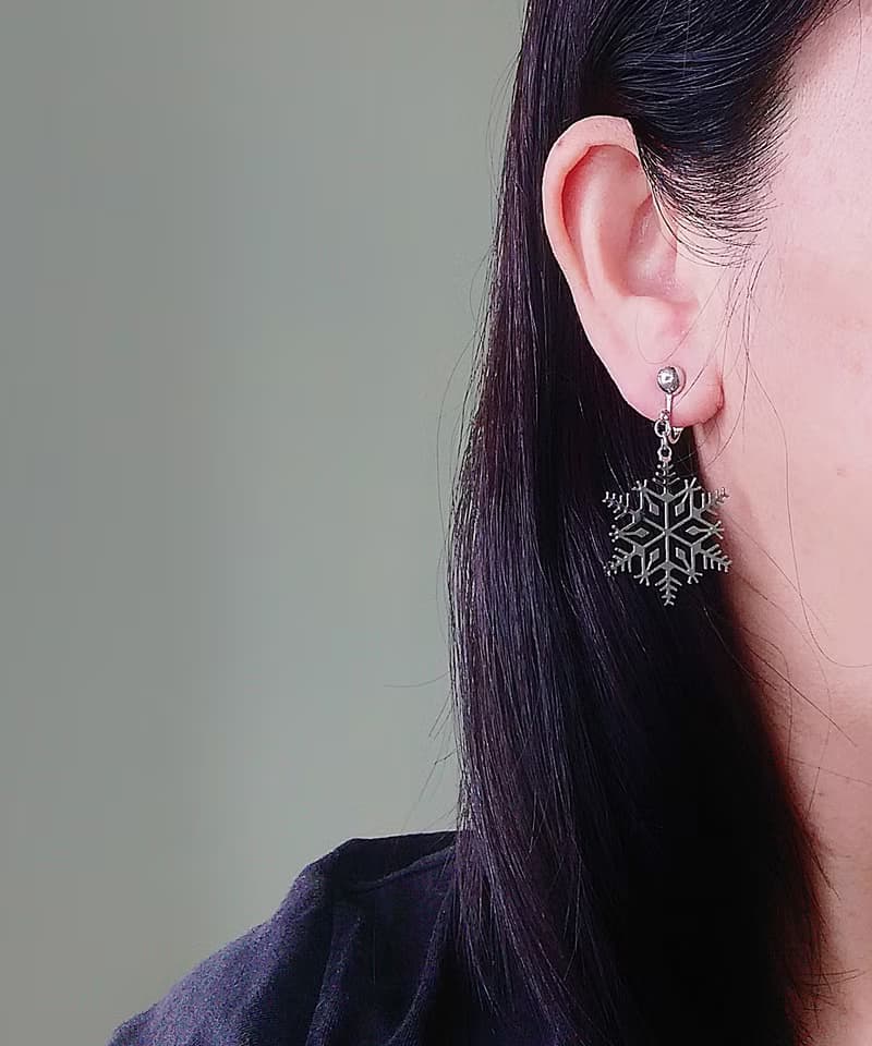 vintage jewelry  AVON 亮麗雪花片 夾式耳環