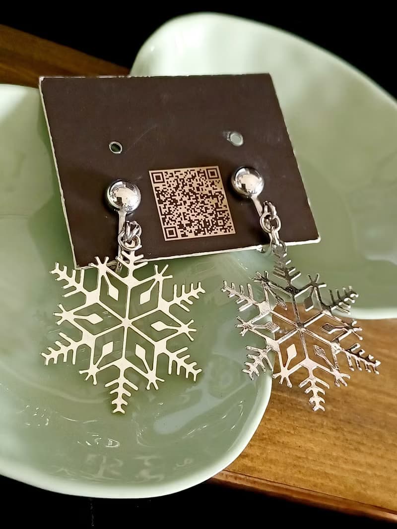 vintage jewelry  AVON 亮麗雪花片 夾式耳環