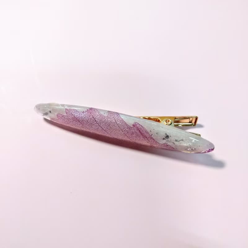粉紅色乾燥花髮夾 真花髮夾 植物髮夾 禮物