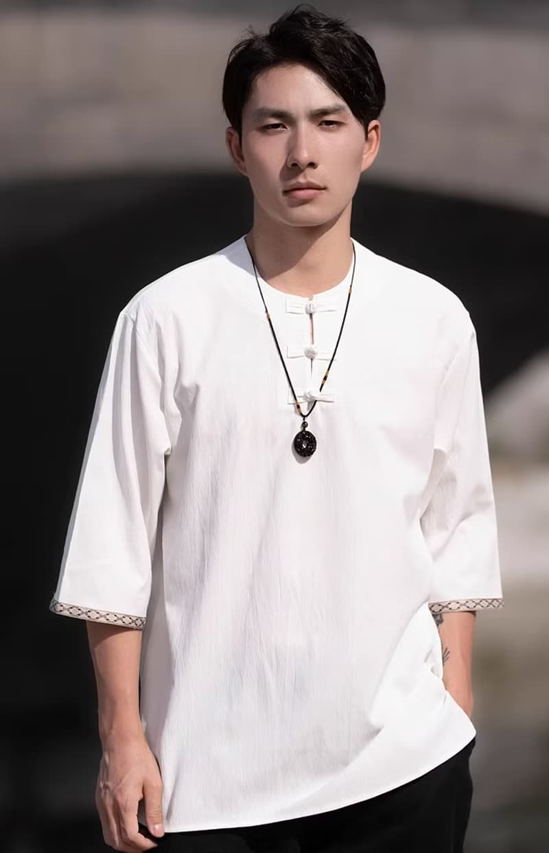新中式復古 極簡盤扣短袖T恤
