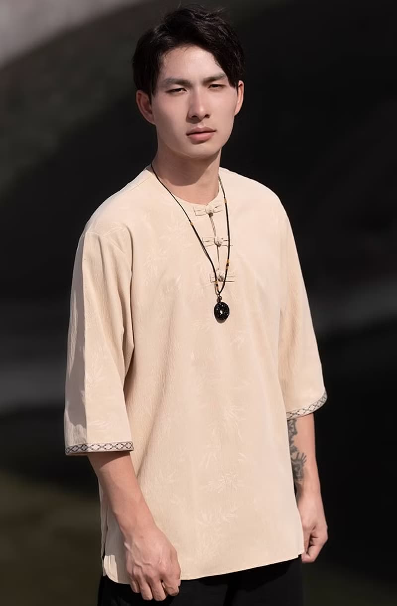 新中式復古 極簡盤扣短袖T恤