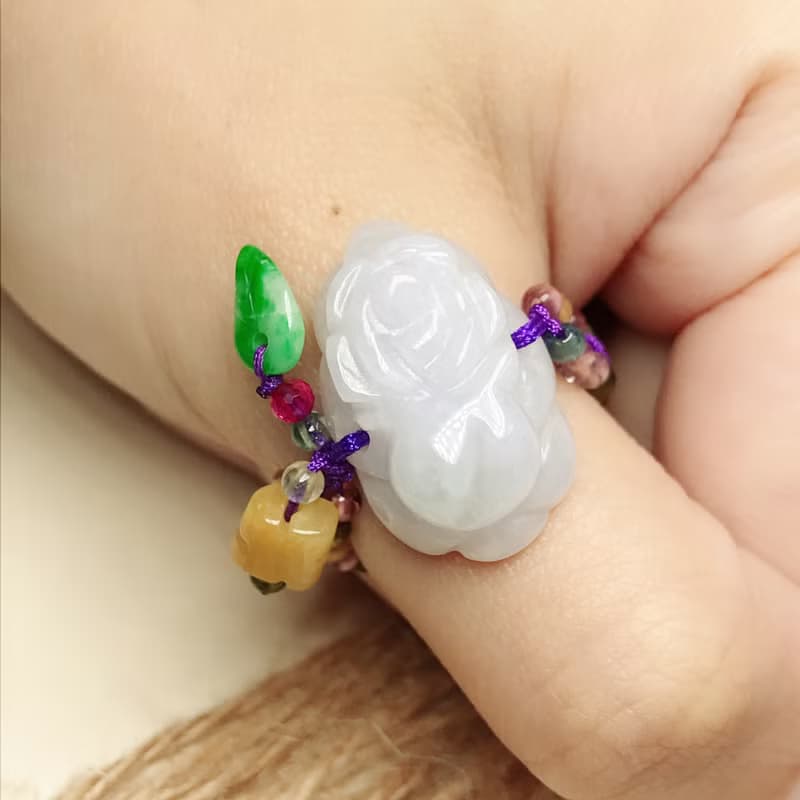 翡翠花花戒指 | 天然緬甸玉翡翠A貨 | 送禮