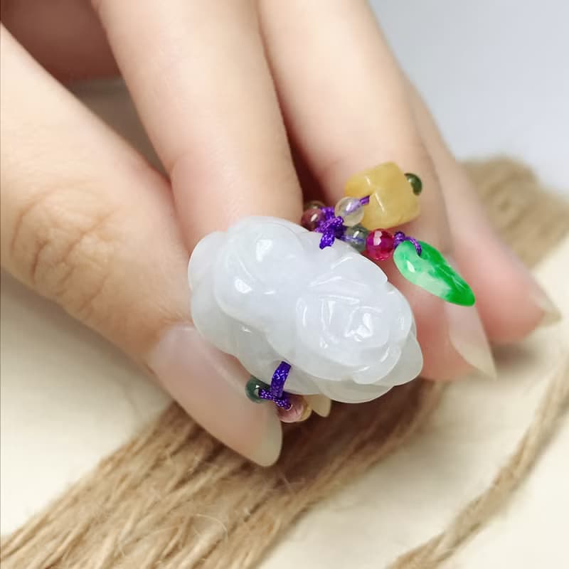 翡翠花花戒指 | 天然緬甸玉翡翠A貨 | 送禮