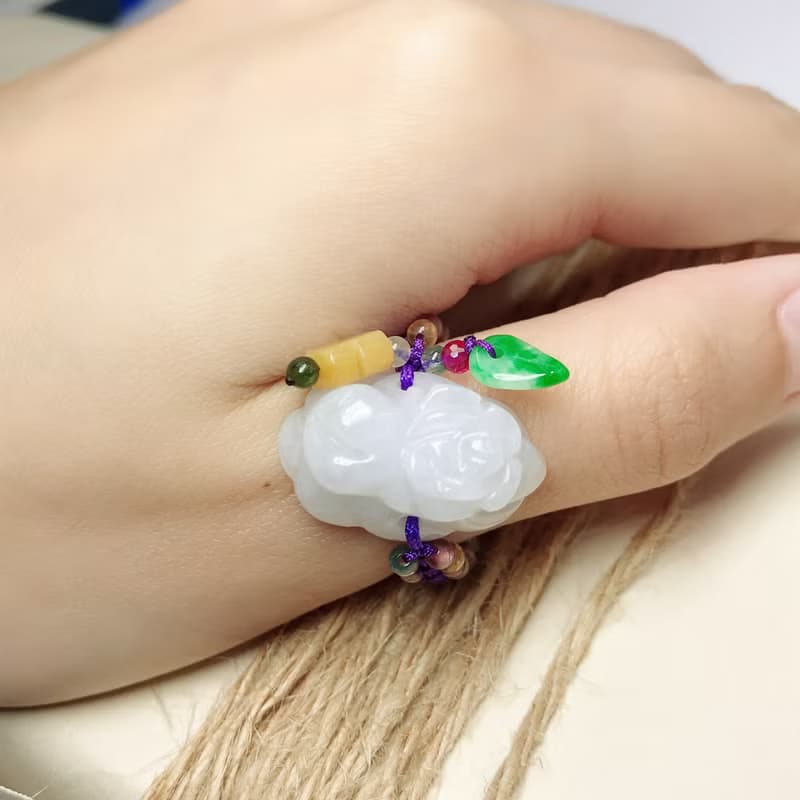 翡翠花花戒指 | 天然緬甸玉翡翠A貨 | 送禮