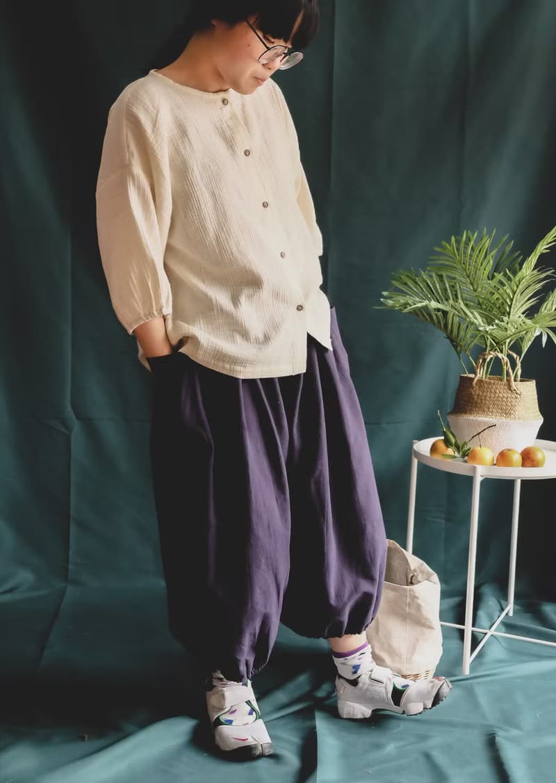 藍儂 廓型縮口寬褲