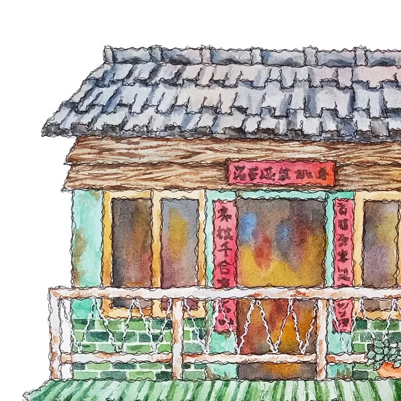 台灣街景海報-嘉義-東門市場水果攤-藝術微噴/掛畫/複製畫
