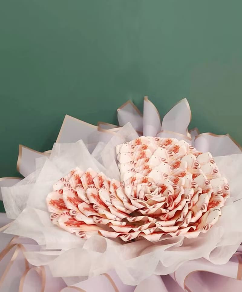 HUA禮永恆的愛玫瑰有錢花束