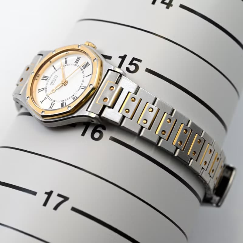 送料無料 SEIKO 女性用腕時計 クォーツ 23mm ホワイトダイヤル 手錶 古董錶 ローマ数字 八角形 日本発送