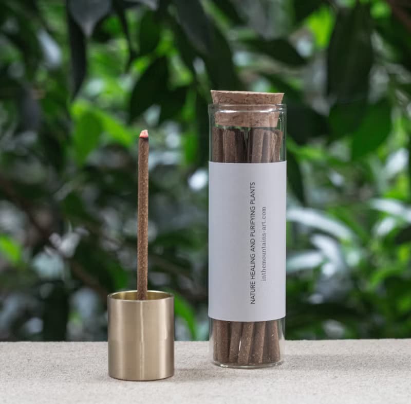 【三種淨化療癒香氣】植物薰香選品禮盒 / 植物系包裝 手工黃銅