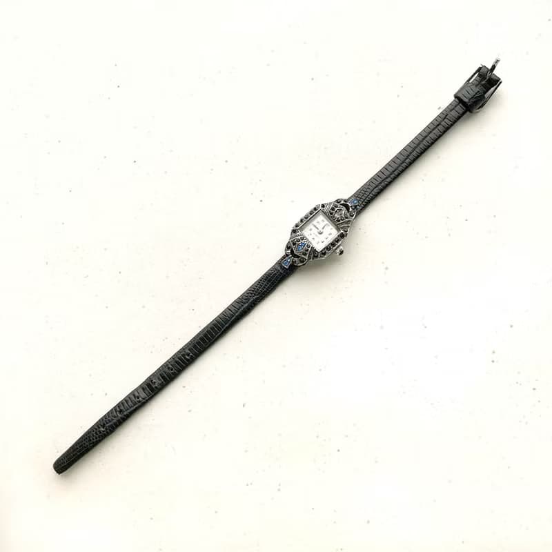 英國Ari D.norman 純銀手工復古手錶 | 925銀  藍鑽  黑鑽  真皮