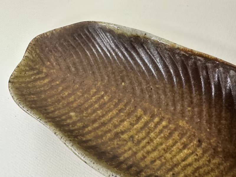 秋天風味 柴燒葉盤 點心盤  木材燒製 落灰 自然紋理