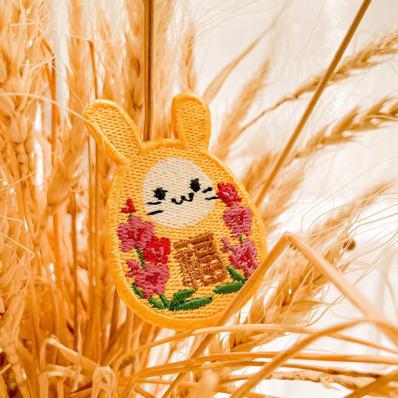 【花語招福兔】達摩燙貼 刺繡貼紙 行李箱貼紙