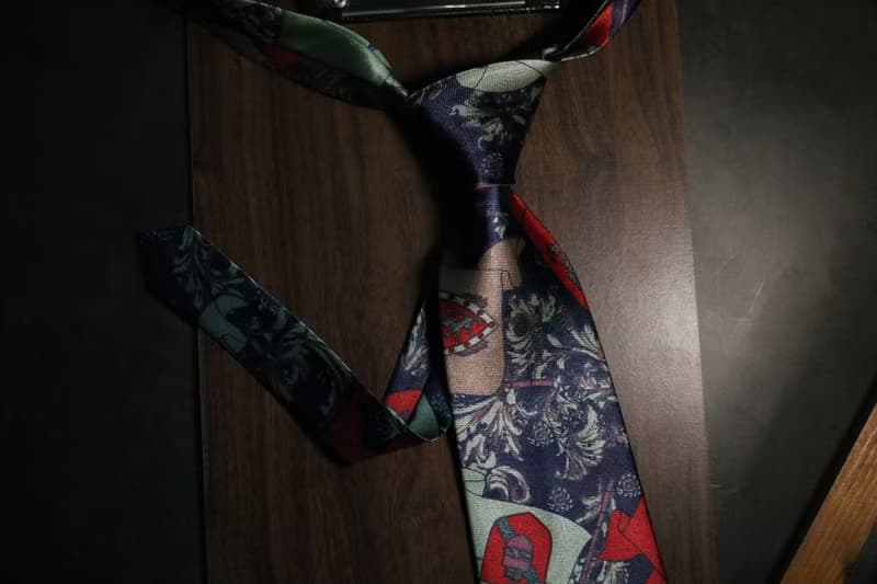 紅藍配色騎士風格領帶復古花紋紳士necktie