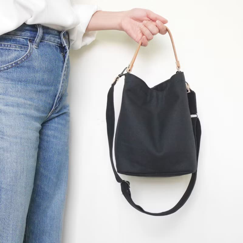 質感帆布 MINI水桶包 Mini bucket bag #99黑