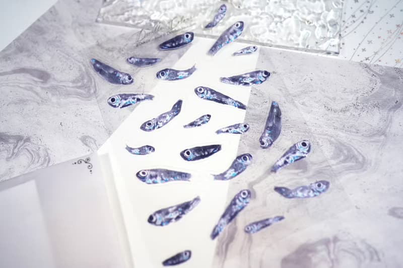【深海魚毛】水彩插畫 白墨PET貼紙 手帳 搞笑 海洋生物 奇怪