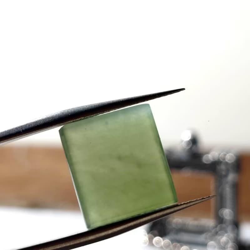 【畫框系列】台灣玉正方銀墜項鍊 | 古典復古設計 × 文藝輕奢風