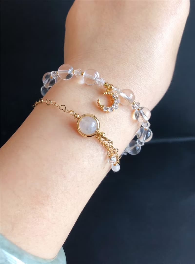 白水晶 學業 新月之淨 淨化 設計款手鍊 閨蜜 姊妹款 禮物