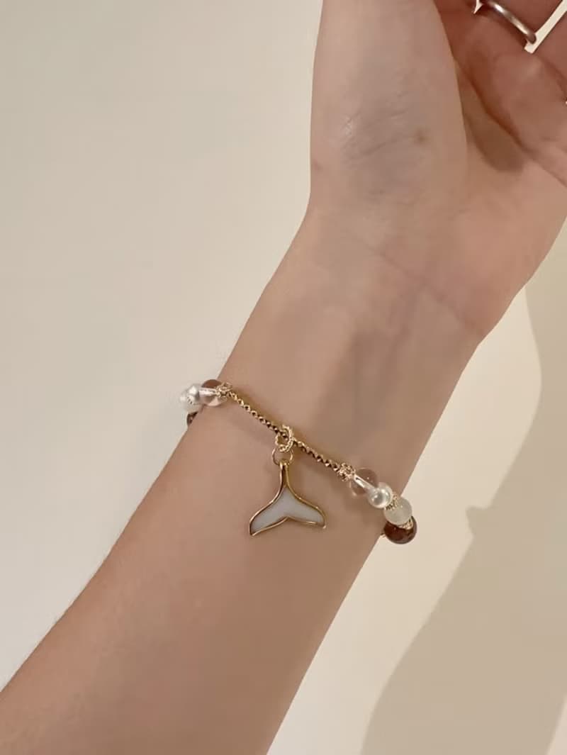 Mimis設計款 紅霞映珠 水晶母乳手鍊