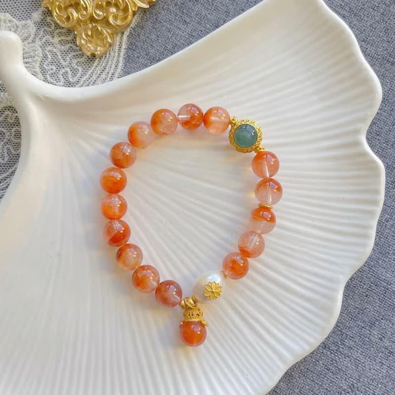 紅膠花天然水晶多寶手鏈 // 山與珠寶手作 DIY 原創