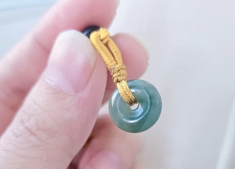 親翠 天然翡翠 冰滿綠微飄花 艷色平安釦項鍊