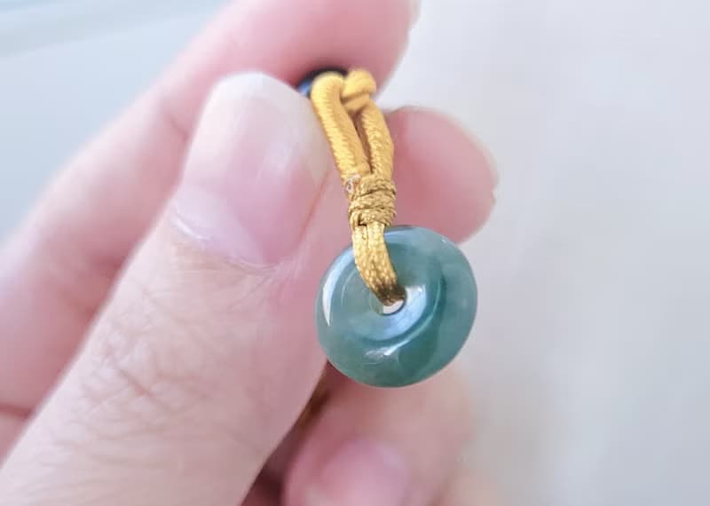 親翠 天然翡翠 冰滿綠微飄花 艷色平安釦項鍊