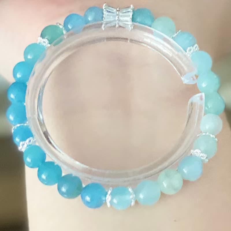 Amelia Jewelry丨海潮之聲丨天然漸變海水藍寶原創設計手鍊