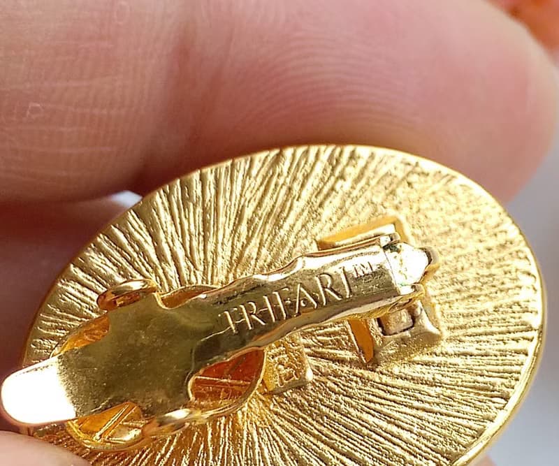 Vintage Jewelry 西洋古董飾品 TRIFARI  氣質紫 夾式耳環