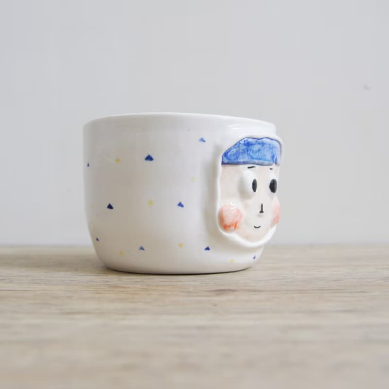 【陶瓷杯】 瓷器男孩杯 情侶杯 400ml