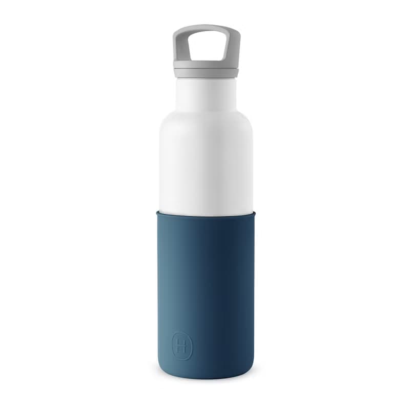 美國HYDY時尚保溫水瓶 CinCin White系列,海軍藍-白瓶 - 590ml