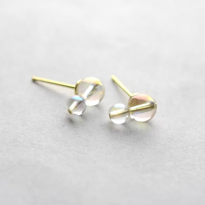 シャボン玉, スタッドピアス, 水晶, ステンレス, 生日禮物, 日本製