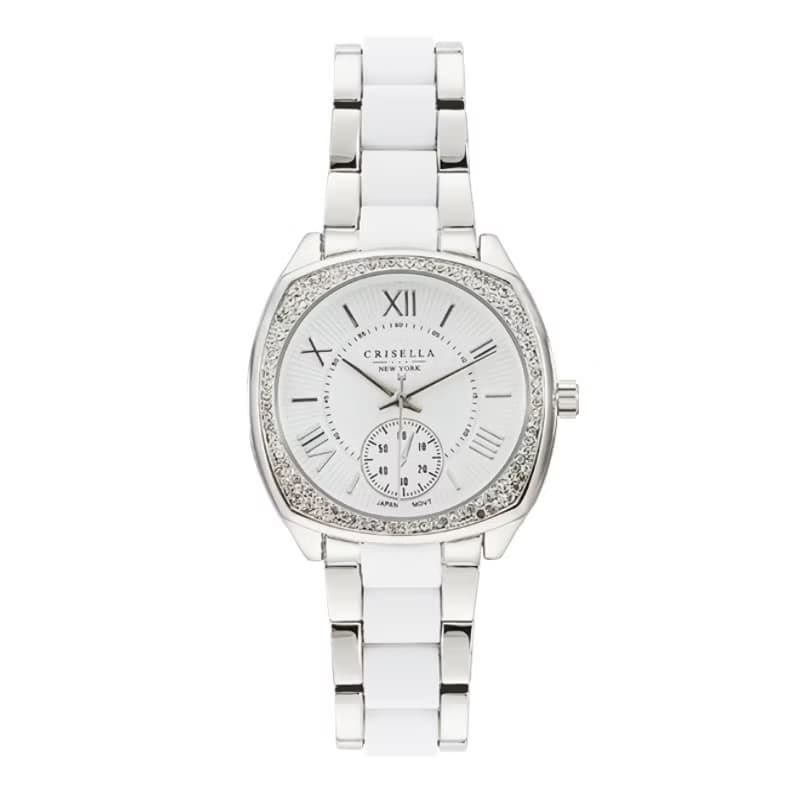 時尚閃爍鋯石仿陶瓷石英手錶