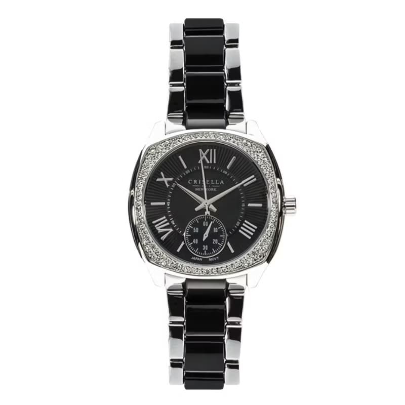時尚閃爍鋯石仿陶瓷石英手錶